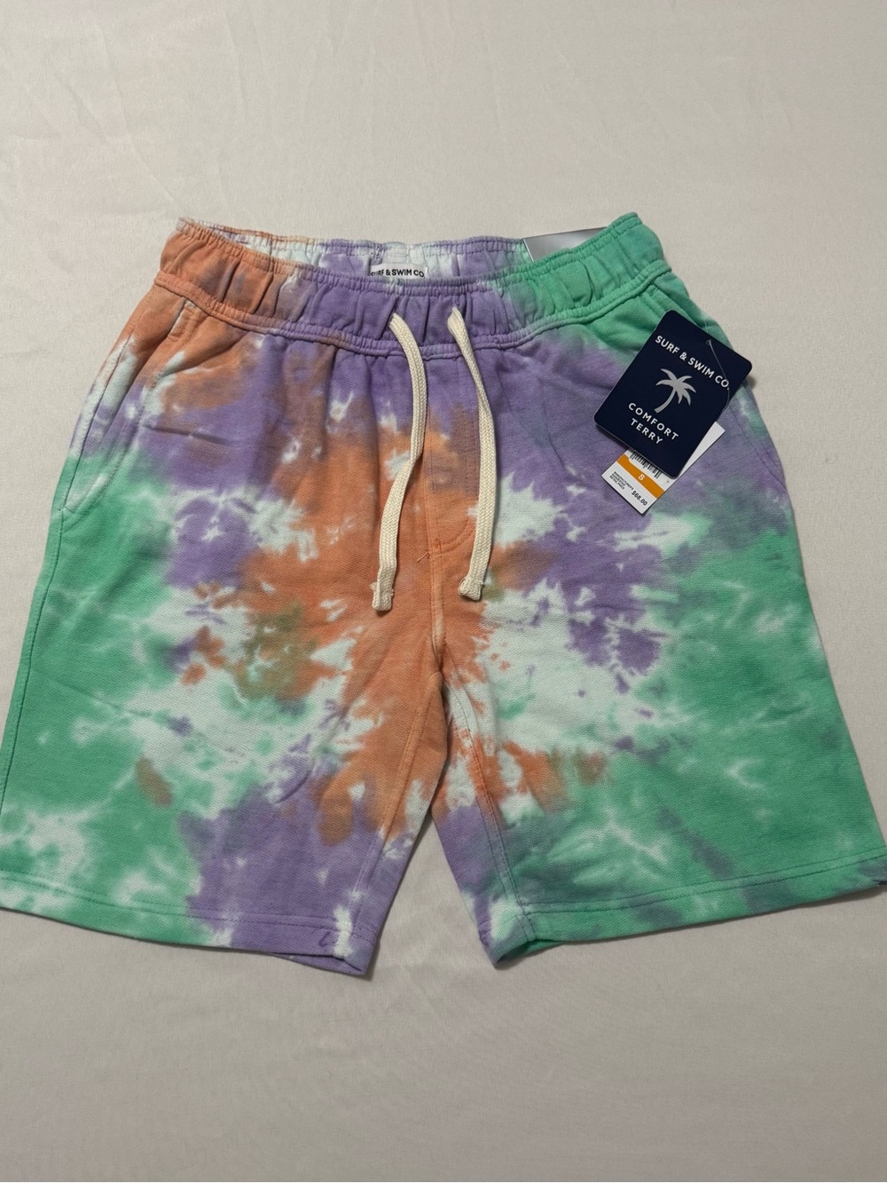 Surf & Swim Co. Men's Tie-Dye Comfort Terry Drawstring Sweat Shorts Size Small